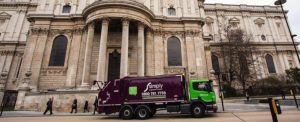 Simply Waste Solutions trade waste vehicle outside of St Paul's Cathedral in London