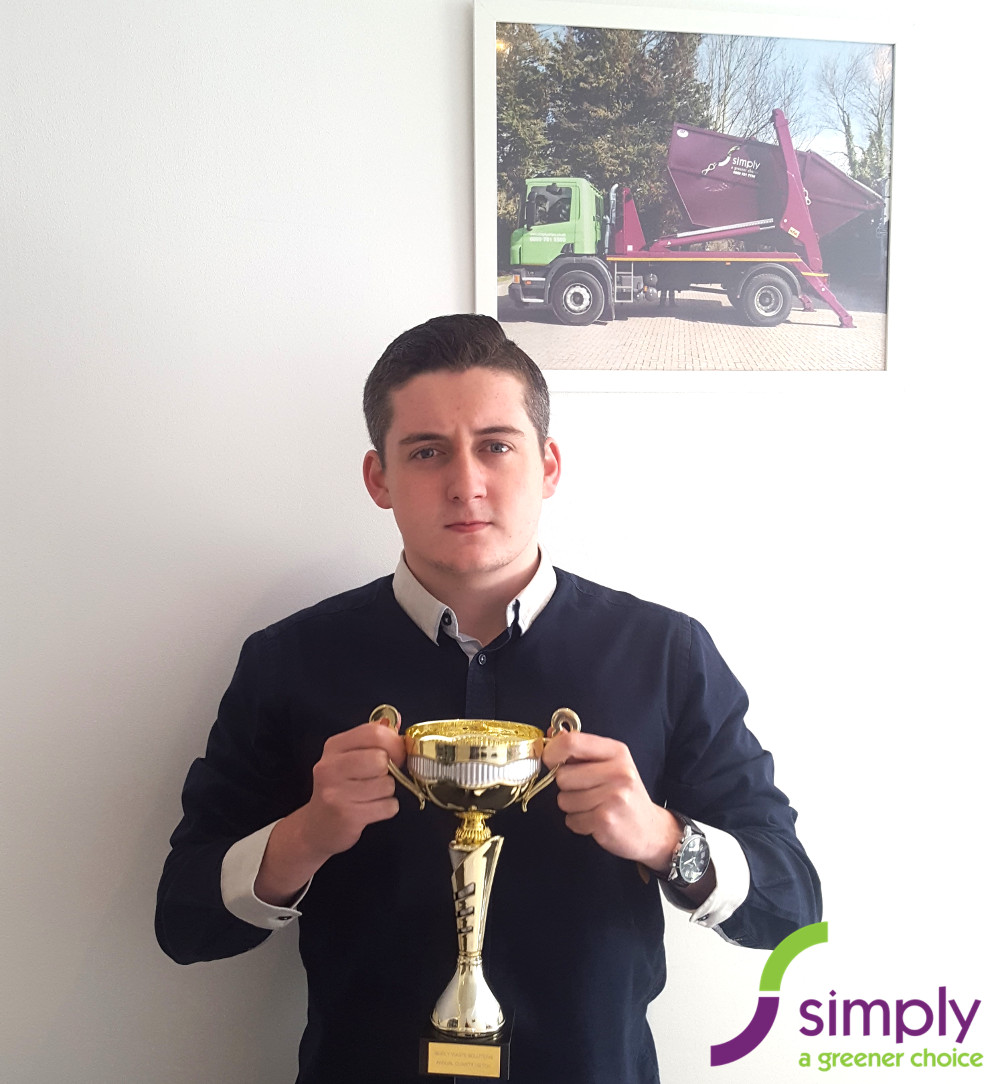 James holding our Football Trophy