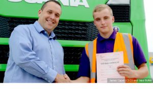 James Capel and Jake Butler, first academy apprentice at Simply Waste Solutions