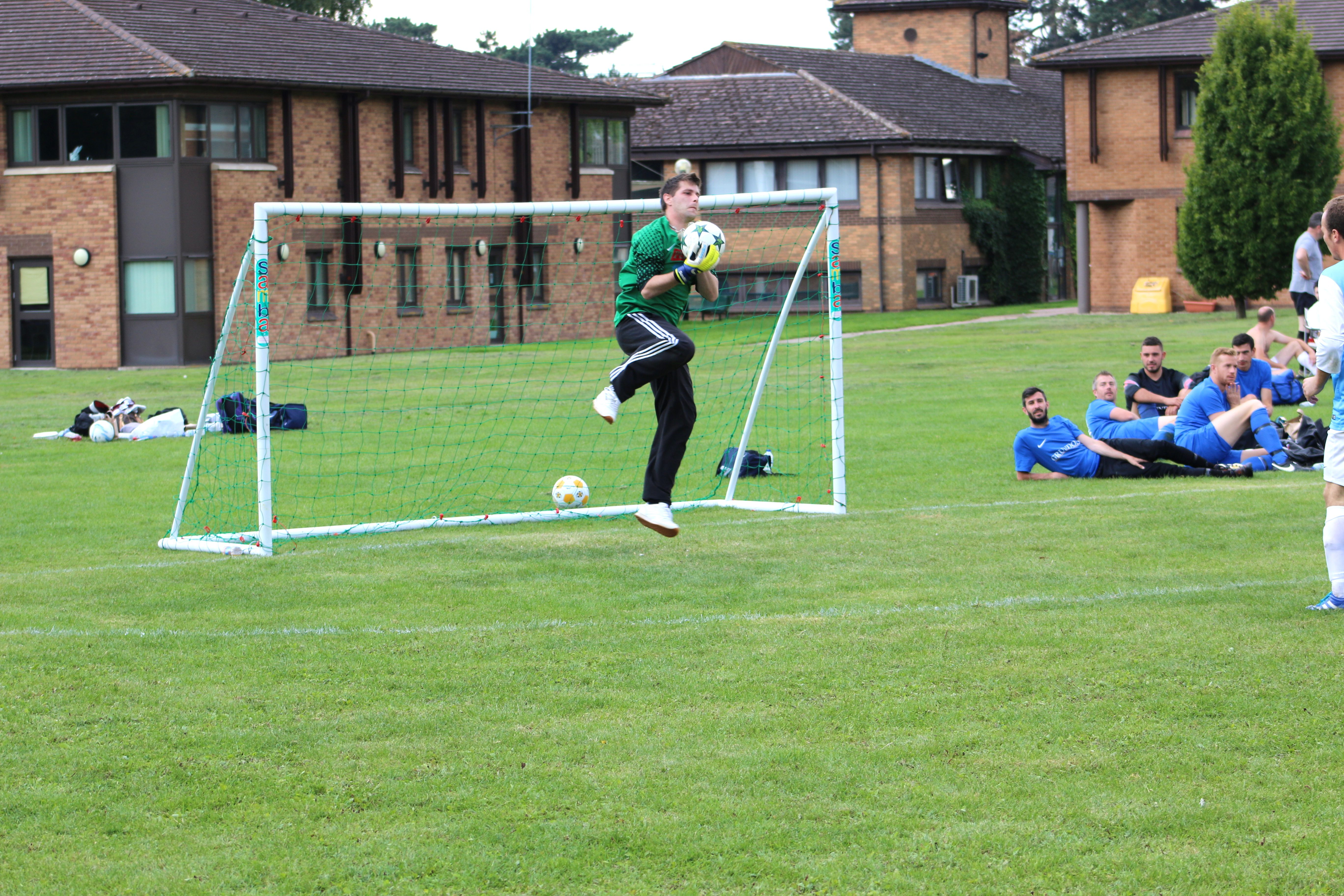 Waste World Cup, goalkeeper holding ball in goal