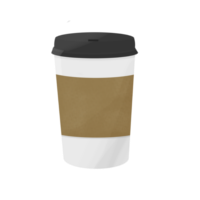 single-use paper and  plastic disposable coffee cup