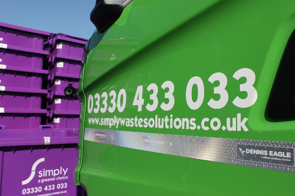 Simply Waste Solutions trade waste truck with 360 degree cameras