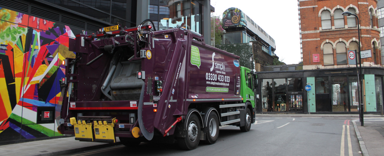 Simply Waste Solutions trade waste truck in London