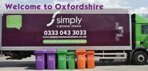 Simply Waste Solutions truck with 240L bins in front