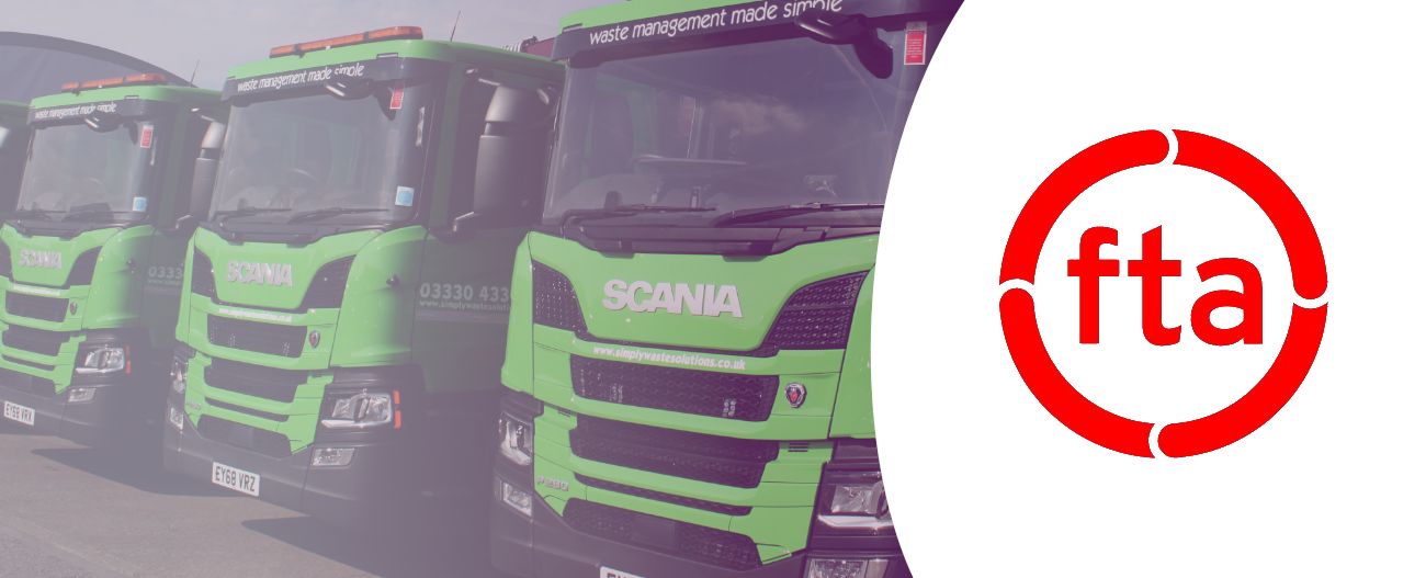 Kevin Chairman in FTA header image with Simply Waste Solutions trucks