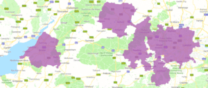 Simply Waste Solutions coverage areas shown on UK map