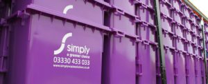 Simply Waste Solutions 1100 lire bins stacked