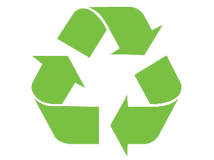Mobius loop recycling symbol. Triangular symbol with green arrows