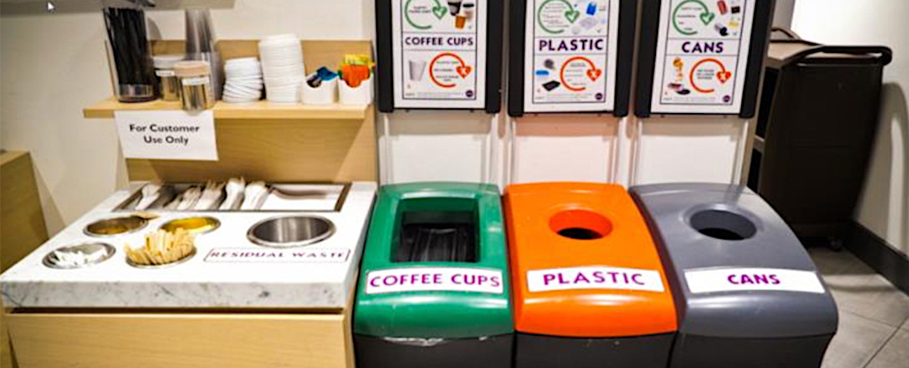 internal recycling bins at customer site