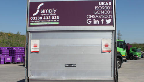 Simply Waste Solutions DMR van with signage on the back